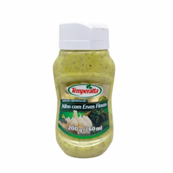Molho cremoso sabor alho com ervas finas Temperatta para grelhados.