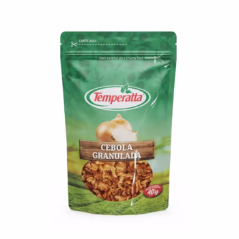 Cebola granulada desidratada Temperatta em embalagem Stand Up Pouch 40g.