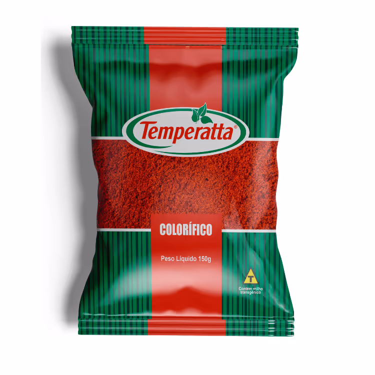 Colorífico em pó Temperatta 150g embalagem varejo para colorir alimentos.