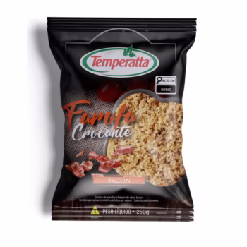 Farofa pronta sabor Bacon Temperatta acompanhamento gourmet.