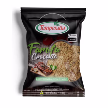 Farofa pronta sabor Costelinha com Limão Temperatta acompanhamento gourmet.