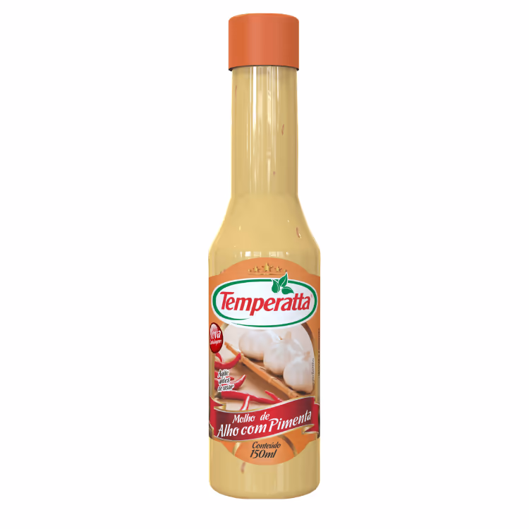 Molho de alho com pimenta picante Temperatta frasco 150ml