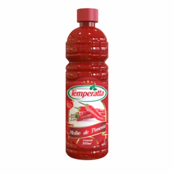 Molho de pimenta vermelha tradicional 500ml Temperatta para uso profissional.