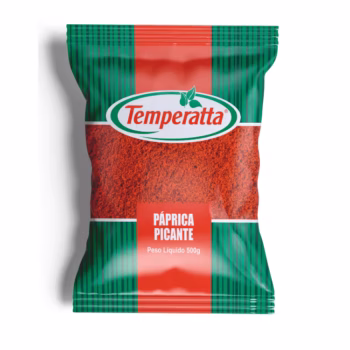 Páprica picante pura Temperatta 500g tempero intenso para receitas profissionais.