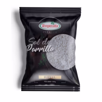 Refil Sal de Parrilla Assador Temperatta 500g granulometria entrefina para churrasco