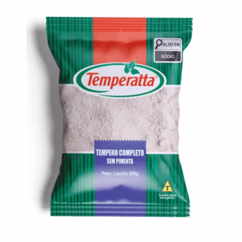 Tempero completo sem pimenta Temperatta para culinária suave.